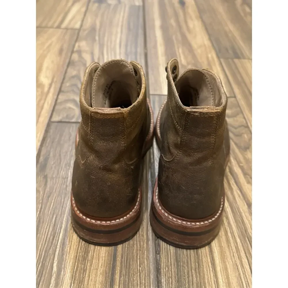 Taylor Stitch Trench Boots Men’s 8.5 Brown Roughout Leather Vibram Goodyear
